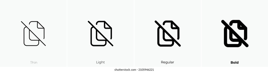 files off icon. Thin, Light Regular And Bold style design isolated on white background