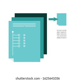 Files sharing data icon on white background