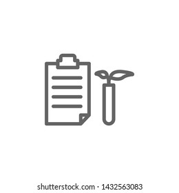 Files, text, plant icon. Element of bio engineering illustration. Thin line icon for website design and development, app development. Premium icon