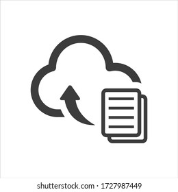 Files upload icon on white background