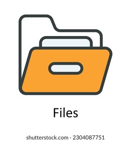 Files vector Fill outline Icon Design illustration. Time Management Symbol on White background EPS 10 File