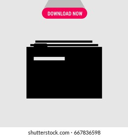 Files vector icon, Black pile of documents symbol. Simple, modern flat vector illustration for mobile app, website or desktop app 