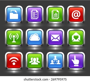 Files and Wireless Communication on Color Square Buttons