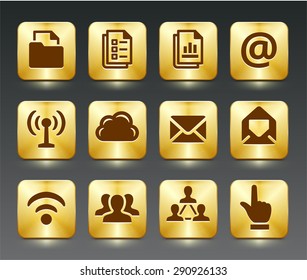 Files and Wireless Communication on Gold Square Buttons