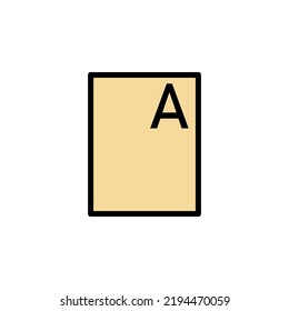 files, word A icon. Can be used for web, logo, mobile app, UI, UX on white background