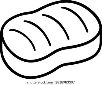 Filet Mignon Steak Outline Meat Cut Vector Illustration