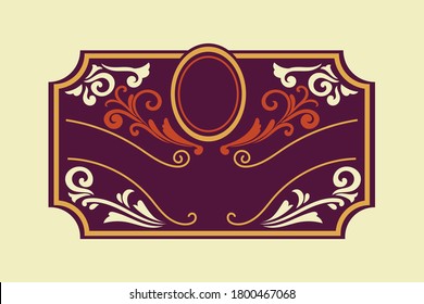 Fileteado Style Border Template Vector with flourish ornate