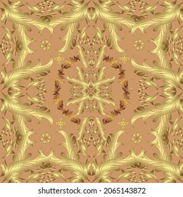 Escudo heráldico vector caligráfico filigrí. Tatuaje de diseño decorativo amarillo, neutro, beige sobre los colores. Vintage Barroco Victoriano floral adorno hoja pergamino con estampado de flor retro. Sin inconveniente.