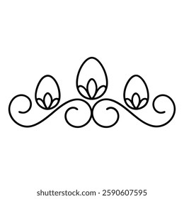 filigree divider eggs line art