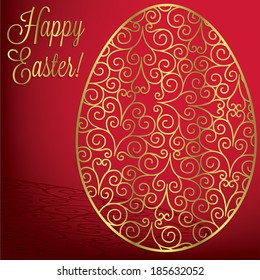 Filigree egg 'Happy Easter' card in vector format