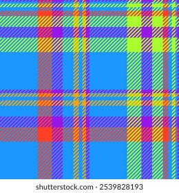 Filigree fabric tartan background, halftone texture pattern plaid. Robe seamless check textile vector in cyan and violet colors palette.