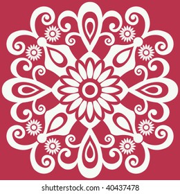 filigree floral design element, vector image