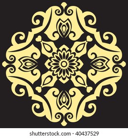 filigree floral design element, vector image