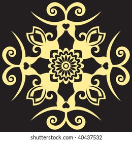 filigree floral design element, vector image
