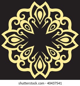 filigree floral design element, vector image