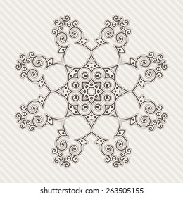 Filigree Flower Henna Pattern in Contrasting Colors