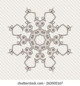 Filigree Flower Henna Pattern in Contrasting Colors