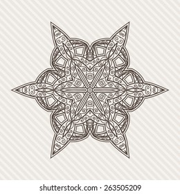Filigree Flower Henna Pattern in Contrasting Colors