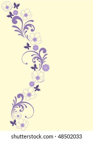 filigree with flowers and butterflies