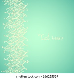 Filigree frame with lace. Can be used for wedding invitation or some text.