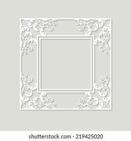 Filigree frame paper cut.