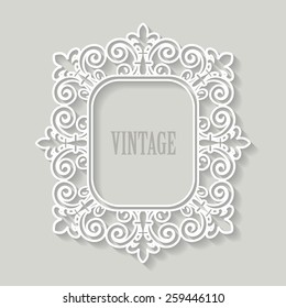 Filigree frame paper cut.