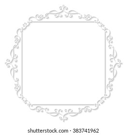 Filigree frame paper cut.