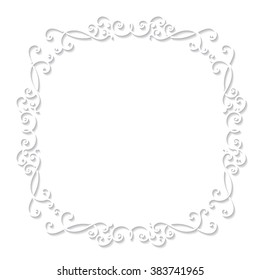 Filigree frame paper cut.