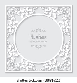 Filigree frame paper cut.