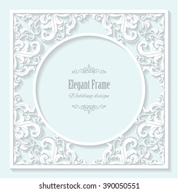 Filigree frame paper cut.