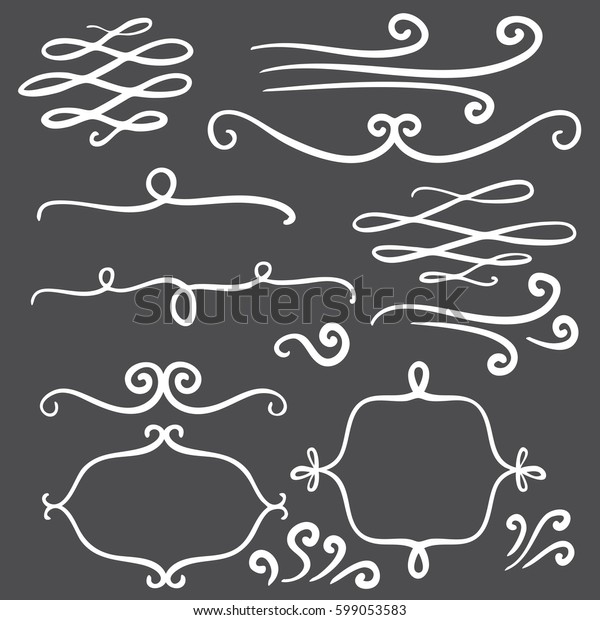 Filigree\
hand drawn fancy swirls, flourishes and\
frames