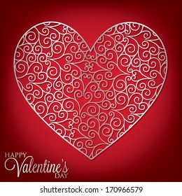 Filigree Heart Invitation/ Card In Vector Format.