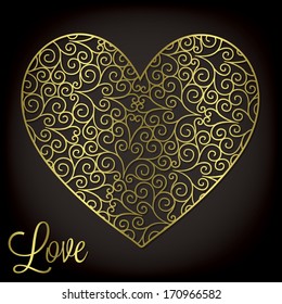 Filigree Heart Invitation/ Card In Vector Format.