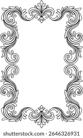 Uma crista heráldica filigree motivo padrão floral moldura de borda. Design original em um estilo vintage.