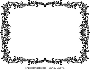Uma crista heráldica filigree motivo padrão floral moldura de borda. Design original em um estilo vintage.