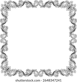 Uma crista heráldica filigree motivo padrão floral moldura de borda. Design original em um estilo vintage.