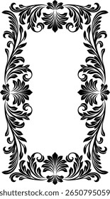 Uma crista heráldica filigree motivo padrão floral moldura de borda. Design original em um estilo vintage.