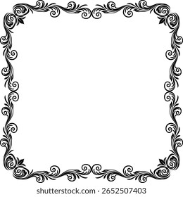Uma crista heráldica filigree motivo padrão floral moldura de borda. Design original em um estilo vintage.