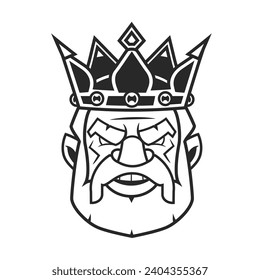 Filigree high detailed imperial crown. Element for design logo, emblem and tattoo. Vector illustration isolated on white background. Coloring book for kids and adults.