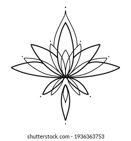 Vector Lotus Black White Illustration Stock Vector (Royalty Free ...