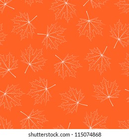 Filigree maple leaf seamless background. EPS10 vector illustration.
