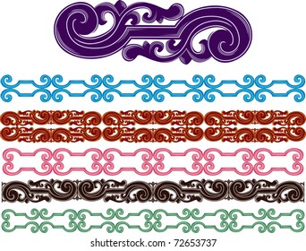 Filigree medieval patterns set