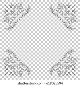 Filigree ornament in baroque style. You can use this swirl for wedding decoration of greeting card and laser cutting.