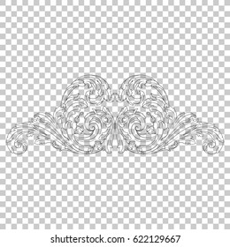 Filigree ornament in baroque style. You can use this swirl for wedding decoration of greeting card and laser cutting.