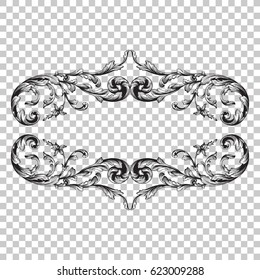Filigree ornament in baroque style. You can use this swirl for wedding decoration of greeting card and laser cutting.