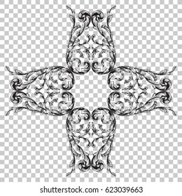 Filigree ornament in baroque style. You can use this swirl for wedding decoration of greeting card and laser cutting.