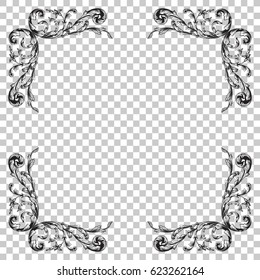 Filigree ornament in baroque style. You can use this swirl for wedding decoration of greeting card and laser cutting.