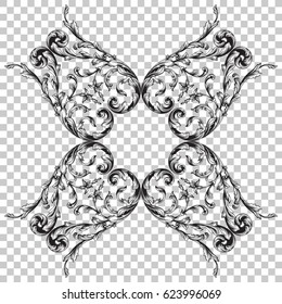 Filigree ornament in baroque style. You can use this swirl for wedding decoration of greeting card and laser cutting.