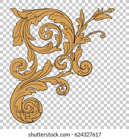 Filigree ornament in baroque style. You can use this swirl for wedding decoration of greeting card and laser cutting.