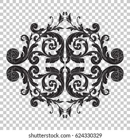 Filigree ornament in baroque style. You can use this swirl for wedding decoration of greeting card and laser cutting.